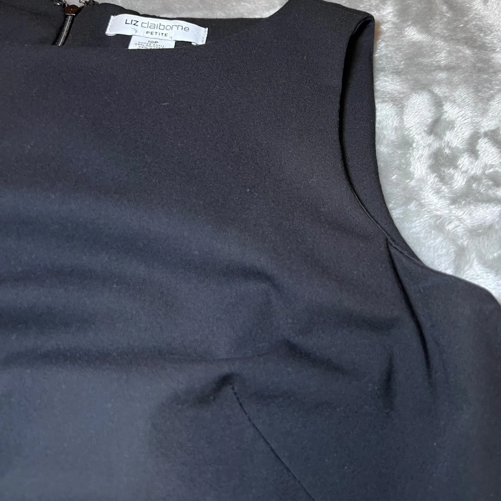 Liz Claiborne Dress Womens 10P Petite Black Sleeveless Career Cocktail Party - Image 7