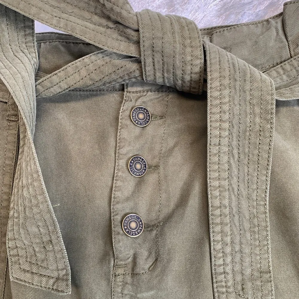 NWT Pam & Gela Army Green Paper Bag Shorts Sz Medium - Image 3