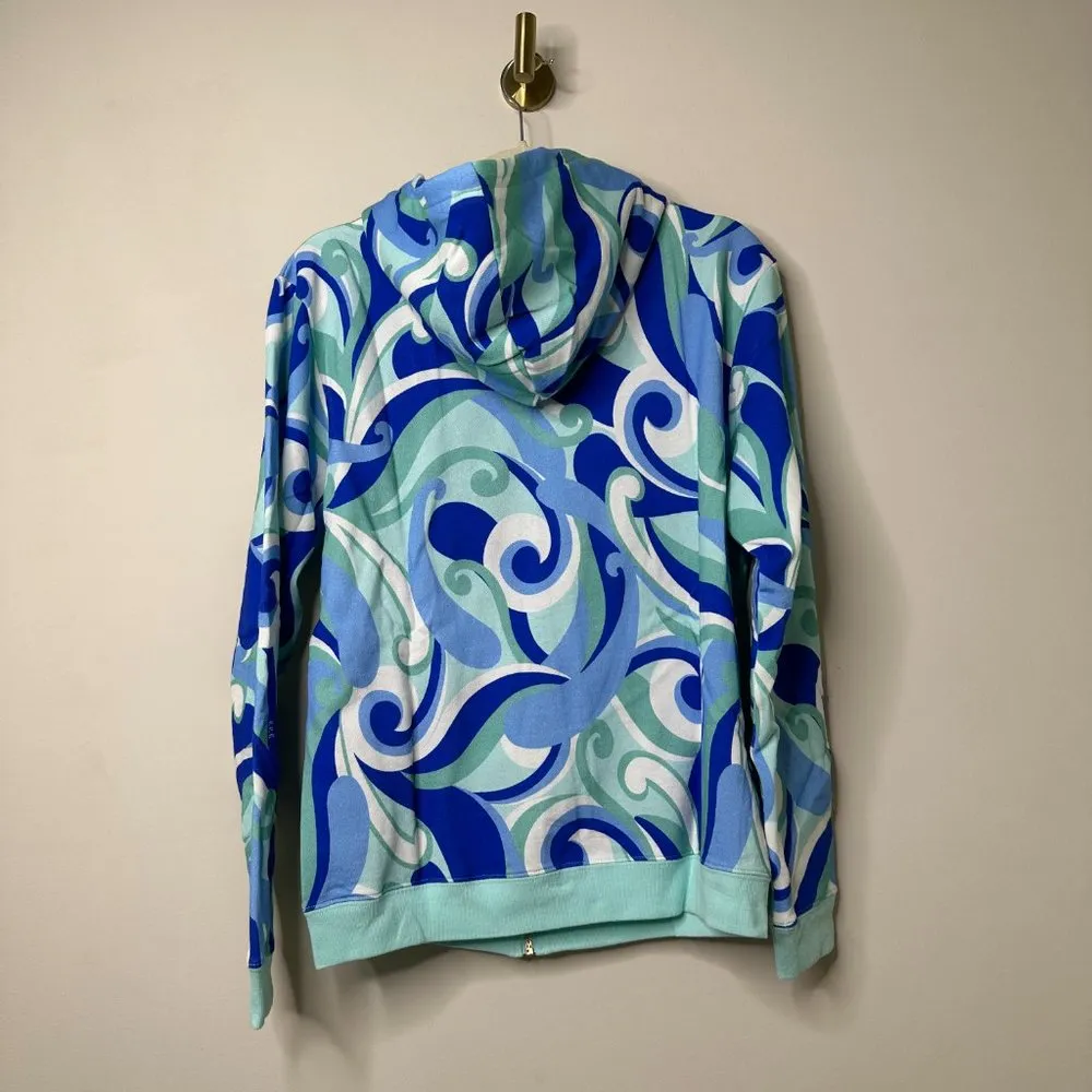 NEW Hill House The Allie Zip-Up Jacket Ocean Kaleidoscope Blue Jacket Small - Image 8
