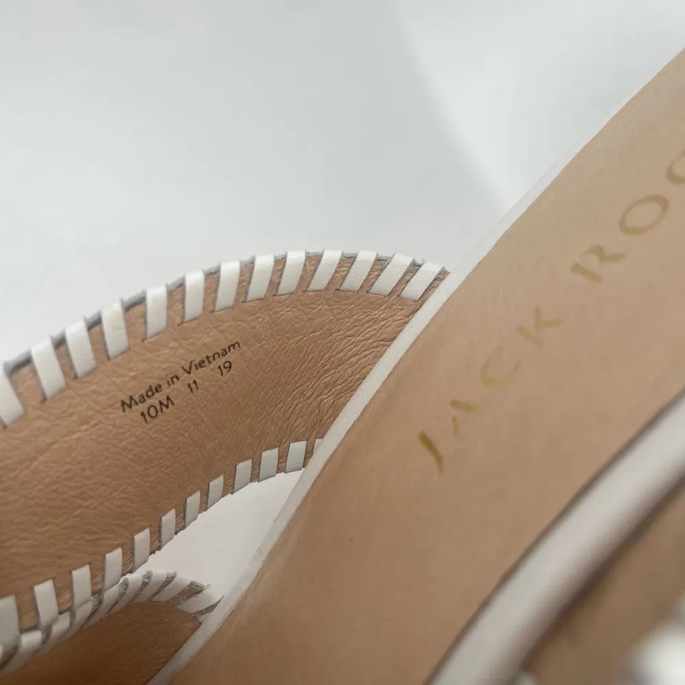 NEW JACK ROGERS Sandals Size 10 Jackie Mid Wedge White Leather Prep Summer NWOT - Image 9