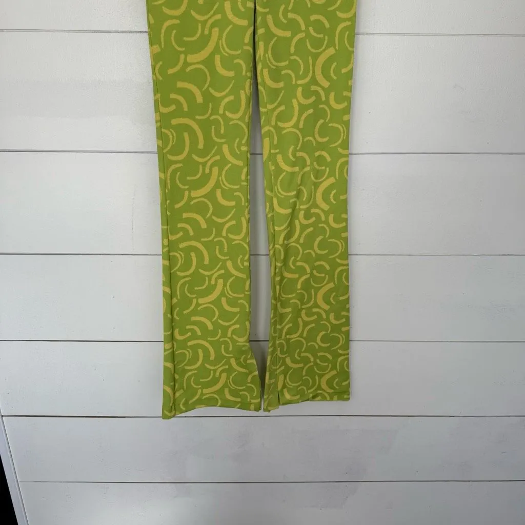 Zara Women’s Small Green Yellow Flare Pants - Image 2