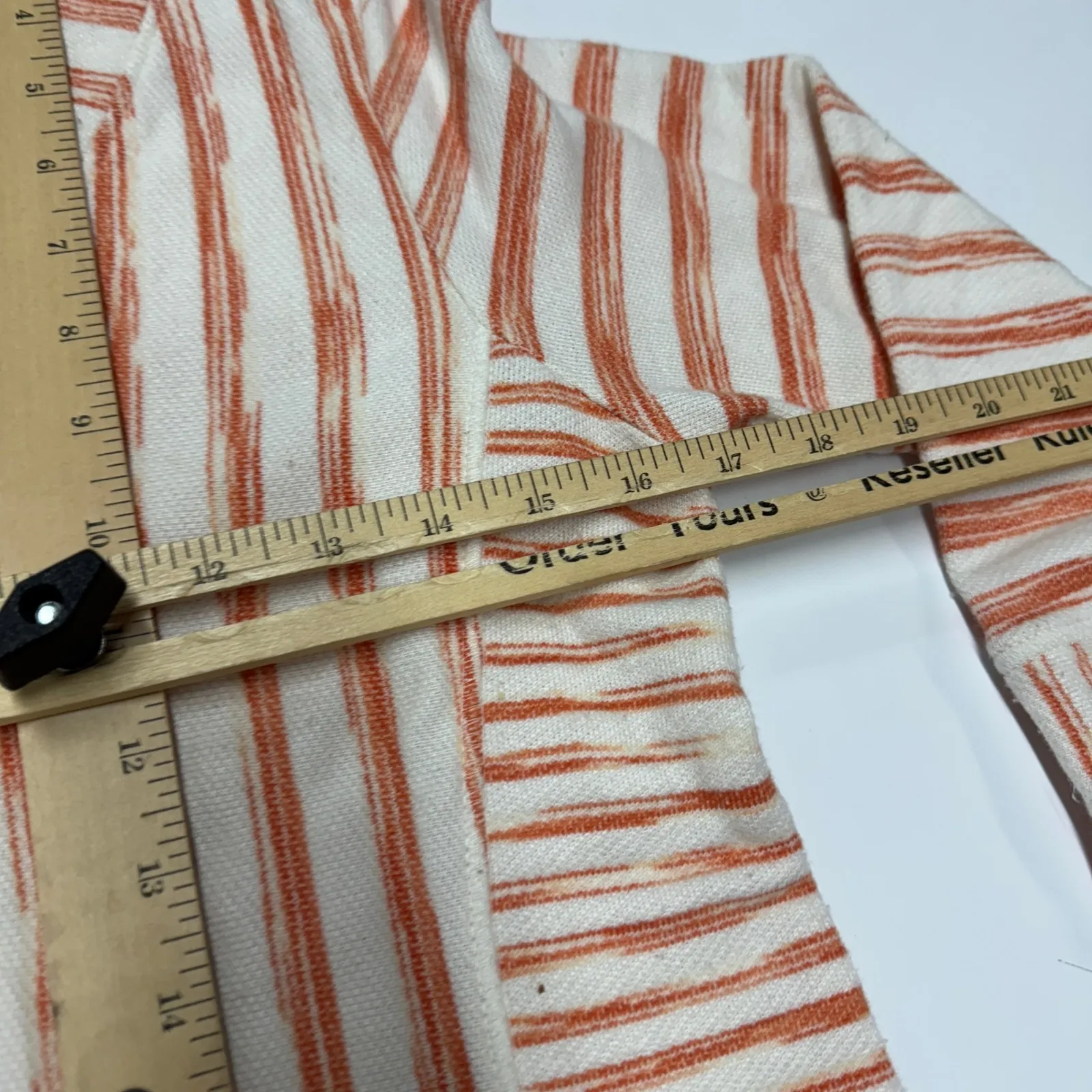 Soft Surroundings Tunic Womens Petite Small Briza Orange White Stripe V Neck Top - Image 7