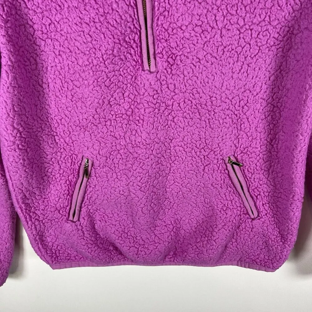 Lilly Pulitzer‎ Skipper Sherpa Popover 1/2 Zip Womens XXS Fleece Purple Preppy - Image 4