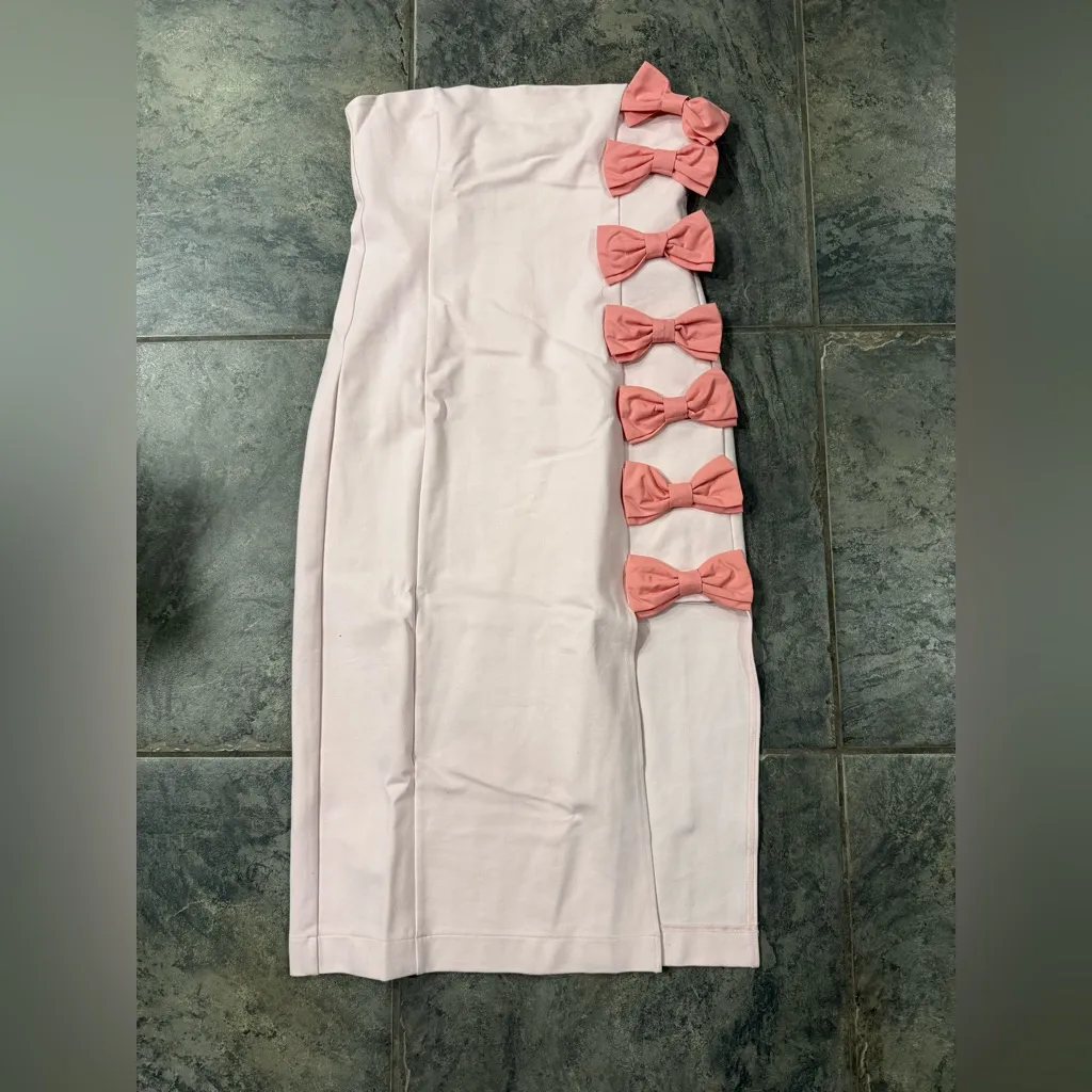 BHLDN Lia Strapless Bow Midi Dress in Pink Sz Medium‎ $220 - Image 5