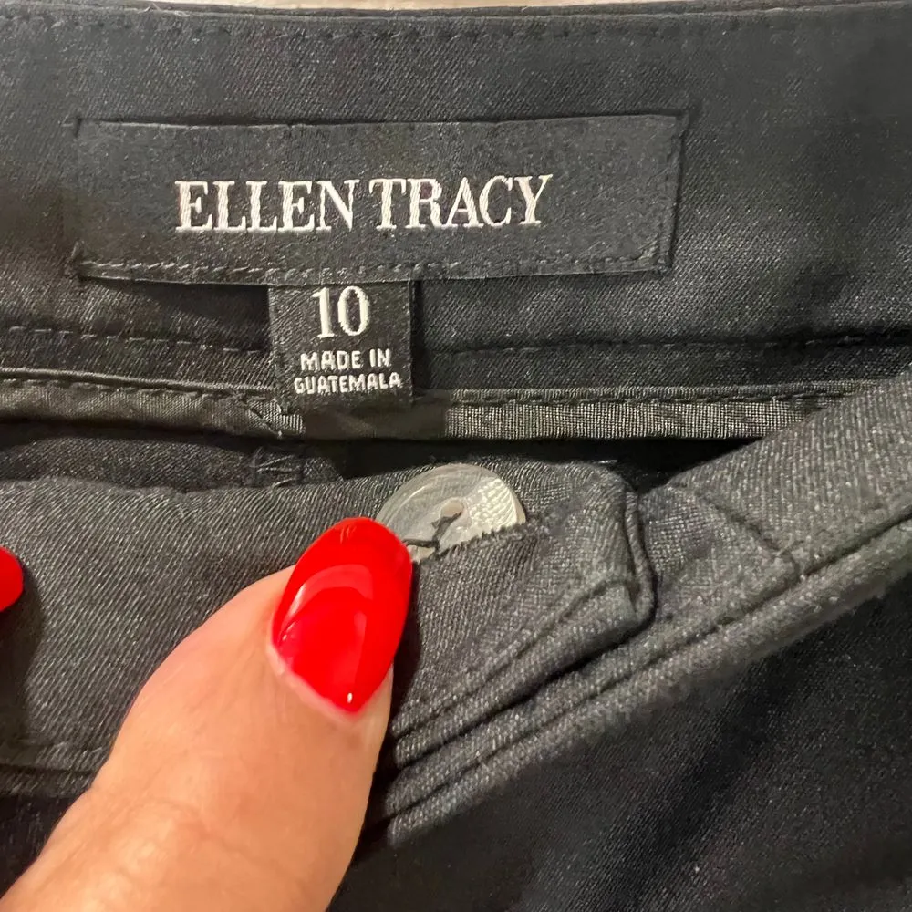 Ellen Tracy Black Dress Pants Classic Trousers Office Wear Size‎ 10 - Image 2