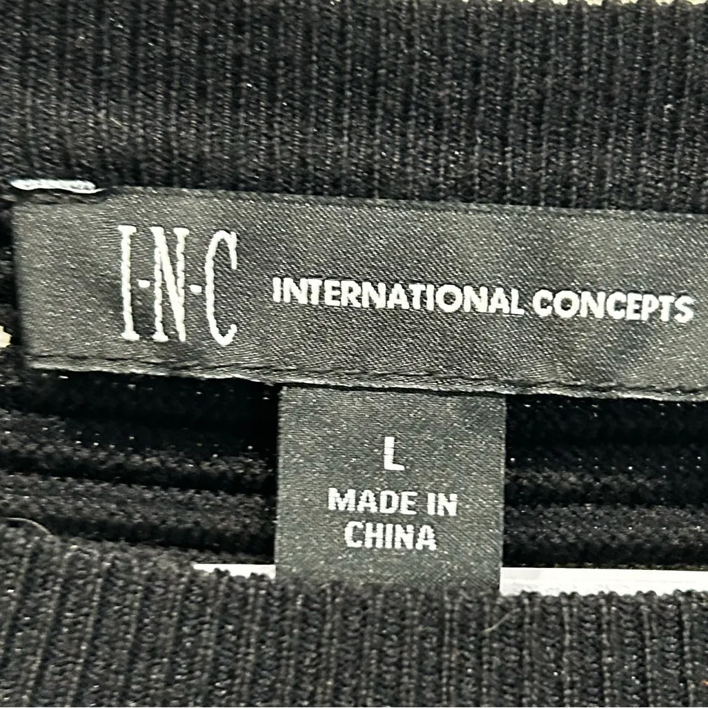I.N.C. International Concepts Womens Ribbed Knit Crewneck Sweater Black Size L - Image 6