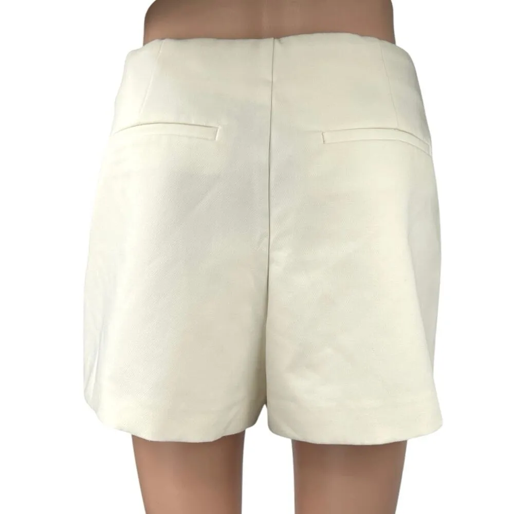 Zara Women's Cream White High Waist Mini Zipper Pencil Wrap Skirt Skort Size S - Image 3