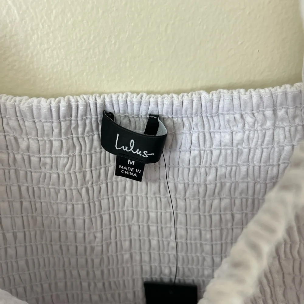 Lulu's White Puff Sleeve Sundress with Square Neck‎ size Medium - Image 8