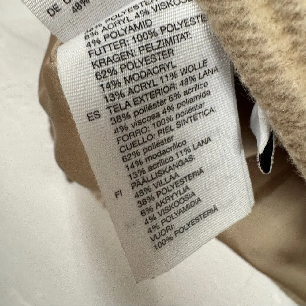 & Other Stories Tan Plaid Sherpa Lined Chore Coat Womens 10 Casual Warm Shacket - Image 12