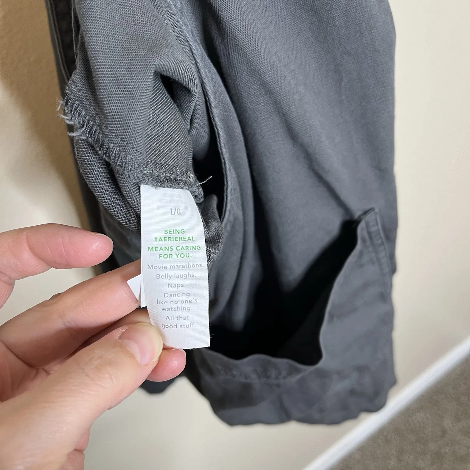 Women's Overalls Aerie Shorts L Relax Fit Dungarees Preppy Boho Preppy Classic - Image 7