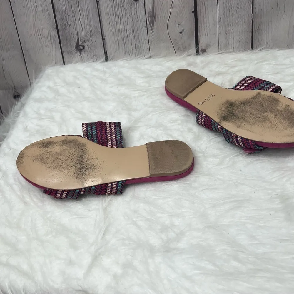 Charles David Soufflé Bow Pink Faux Suede Slide Sandal 7 Woven multicolor - Image 12