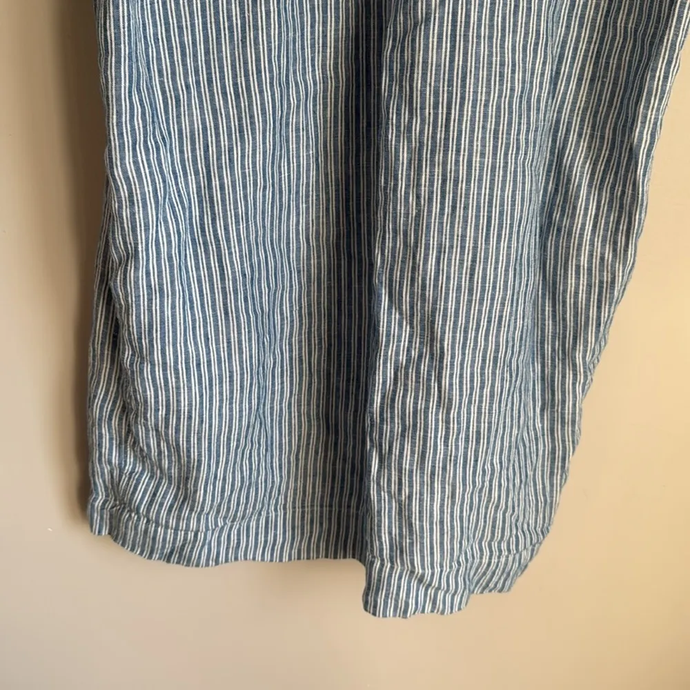 Faherty Gemina Blue Striped Linen Mini Dress XS - Image 9