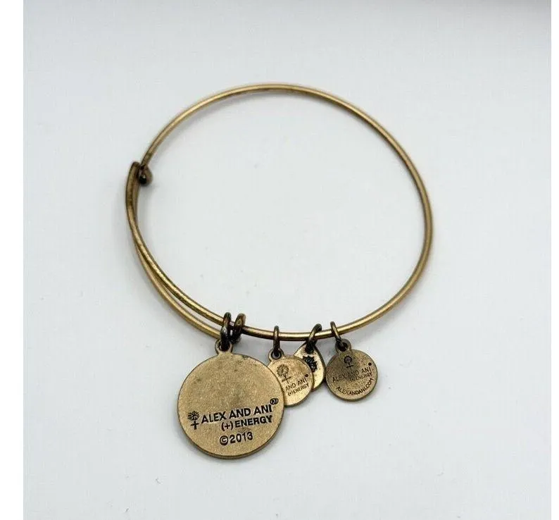 Alex and Ani Brass Bangle Expandable Letter D Bracelet - Image 2