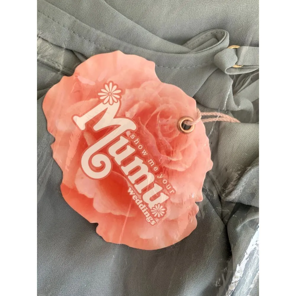 Show Me Your Mumu Caitlin Maxi Dress Silver Sage XS NWT - Image 8