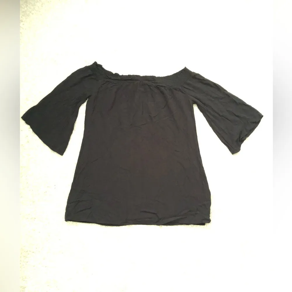 ABERCROMBIE & FITCH Off the Shoulder tunic mini dress Womens Size M bell sleeves - Image 5