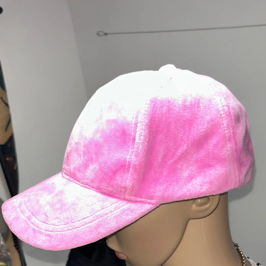 Pink Velour Baseball Cap - Image 2