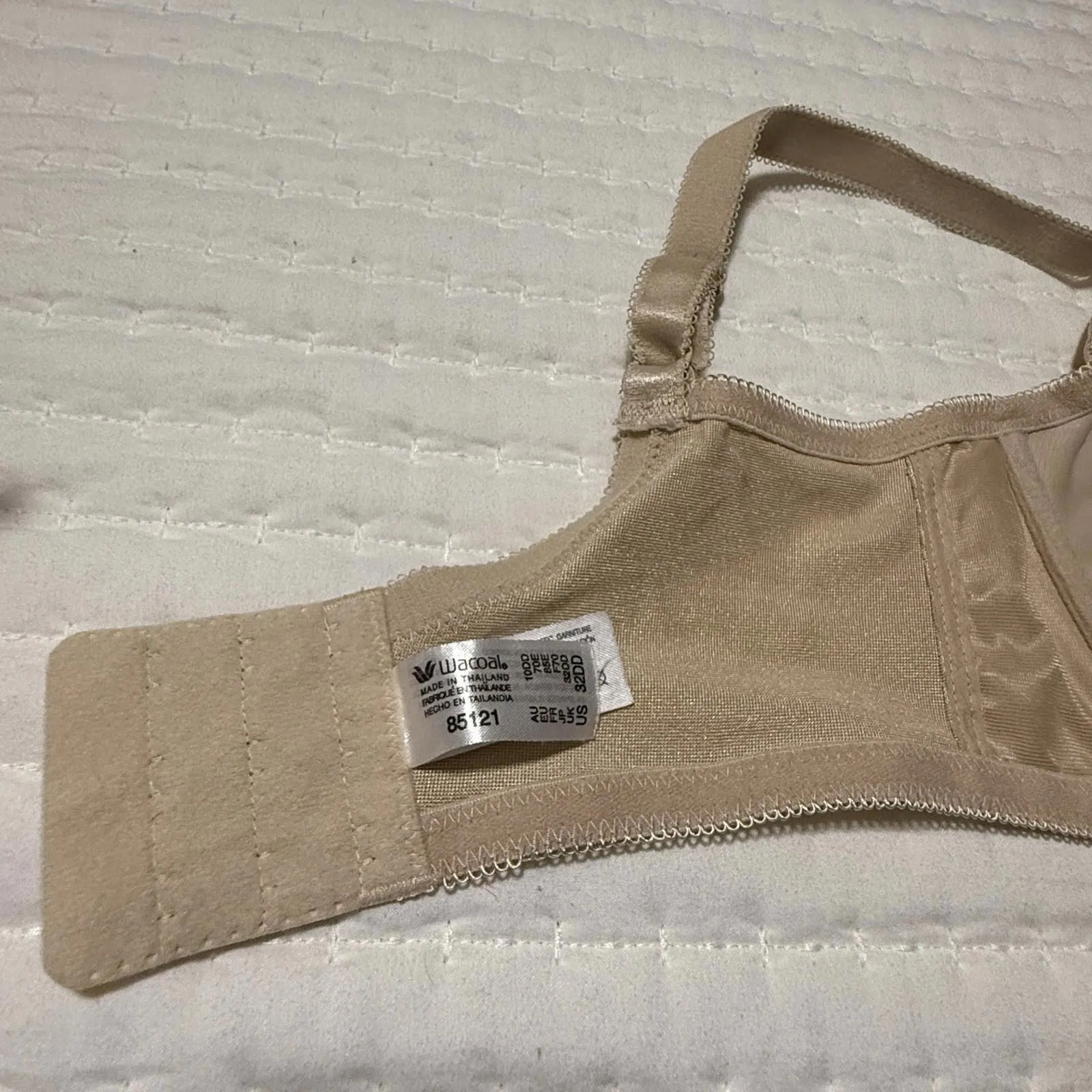 Wacoal 32DD Feather Embroidery Full Figure Sheer Trim Underwire Bra 85121 Sand - Image 11