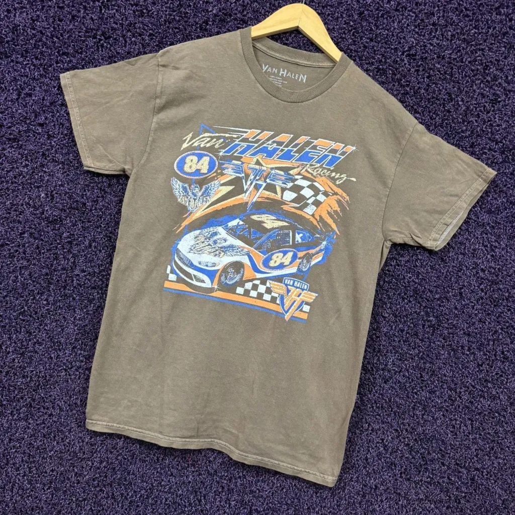 Van Halen Stock Car Racing Team Heavy Metal Band T-Shirt M  - Image 3