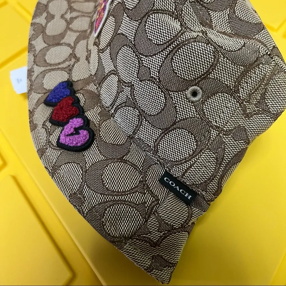 NWT Disney X Coach Signature Jacquard Bucket Hat Evil Queen Cap Villian Patches - Image 3