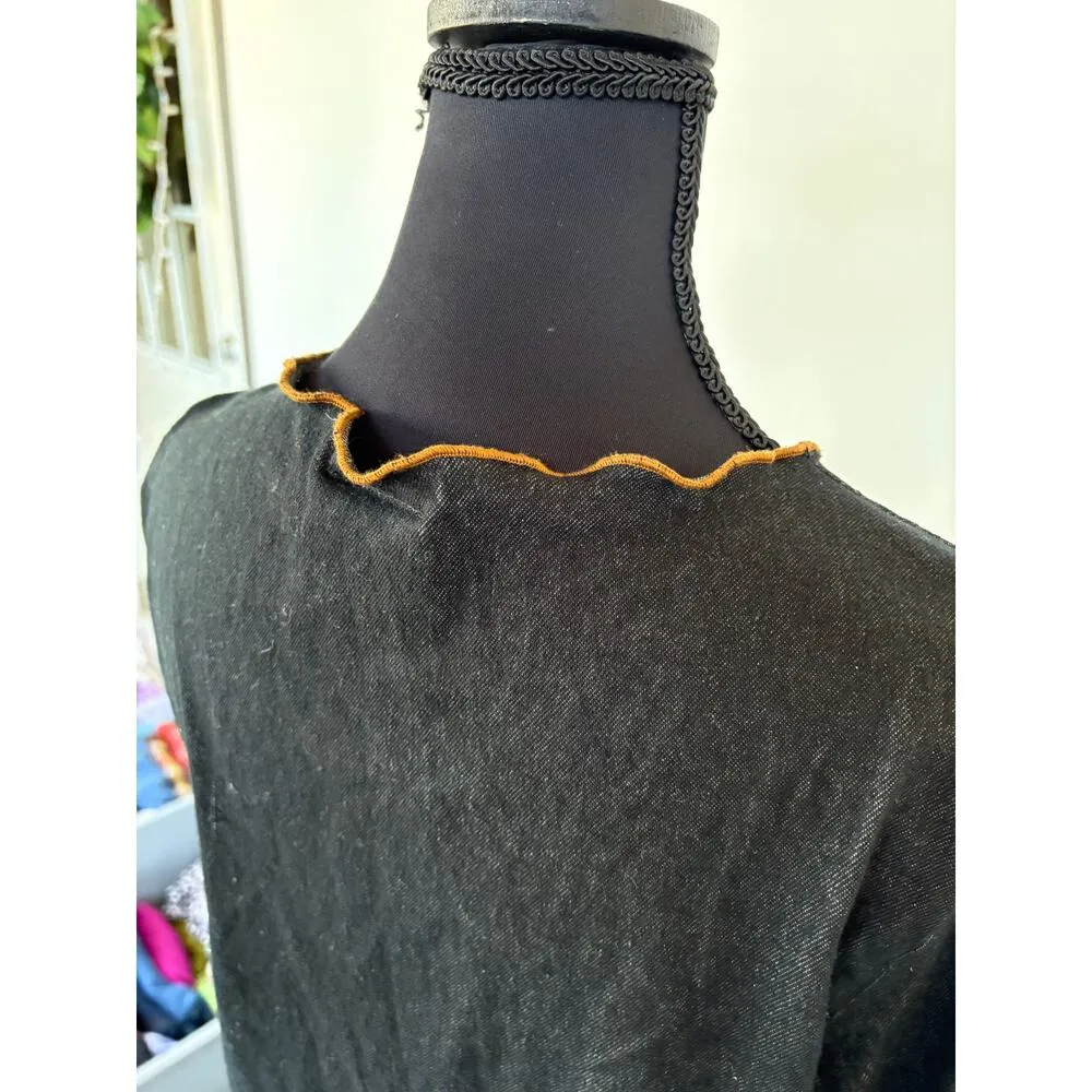 Y2K Coastal Cowgirl Blouse Bell Sleeve Rodeo Honky Tonk Chambray Ranch Small - Image 4