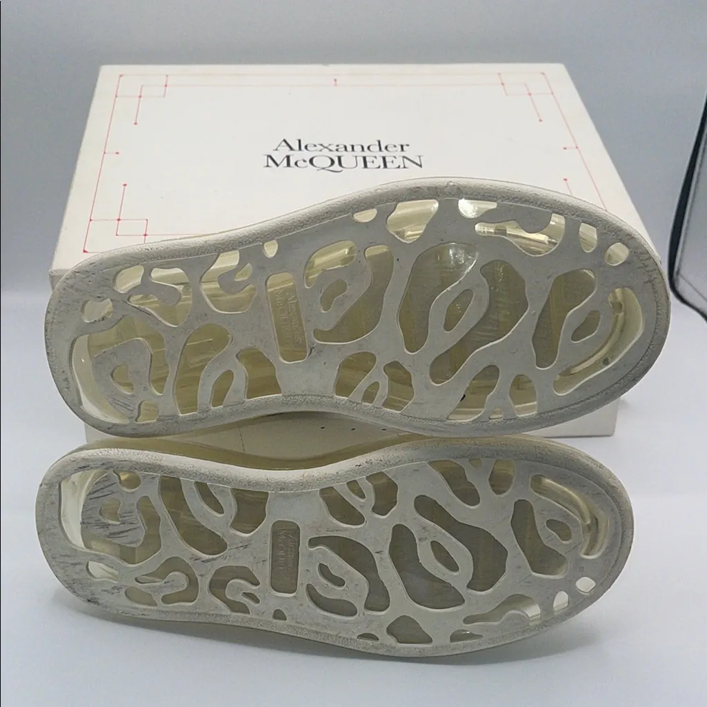 Alexander McQueen White and Cream Sneakers - Image 3