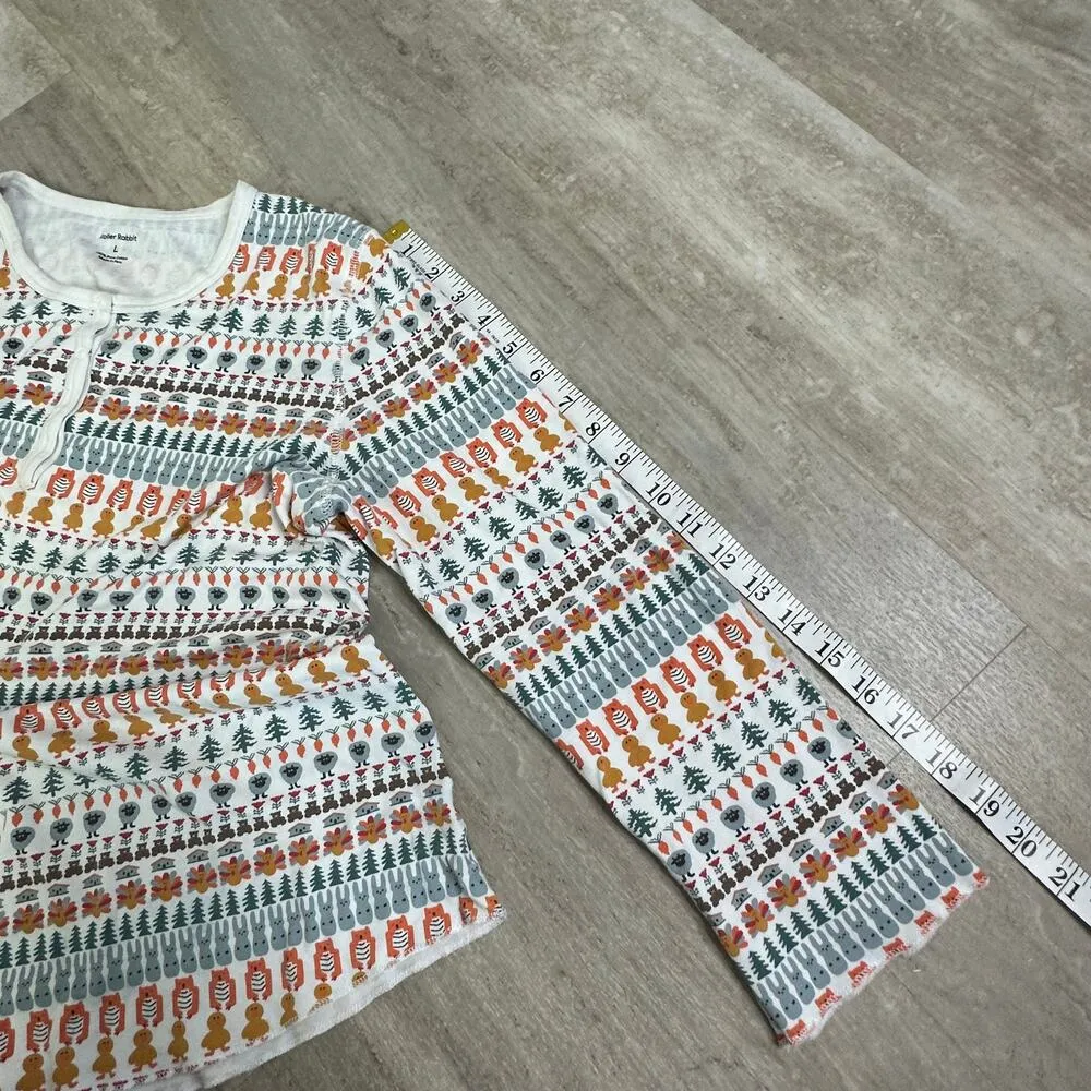 Roller Rabbit Bands Weave Pajama PJ Set in Woodland Animals Size Large - Image 8