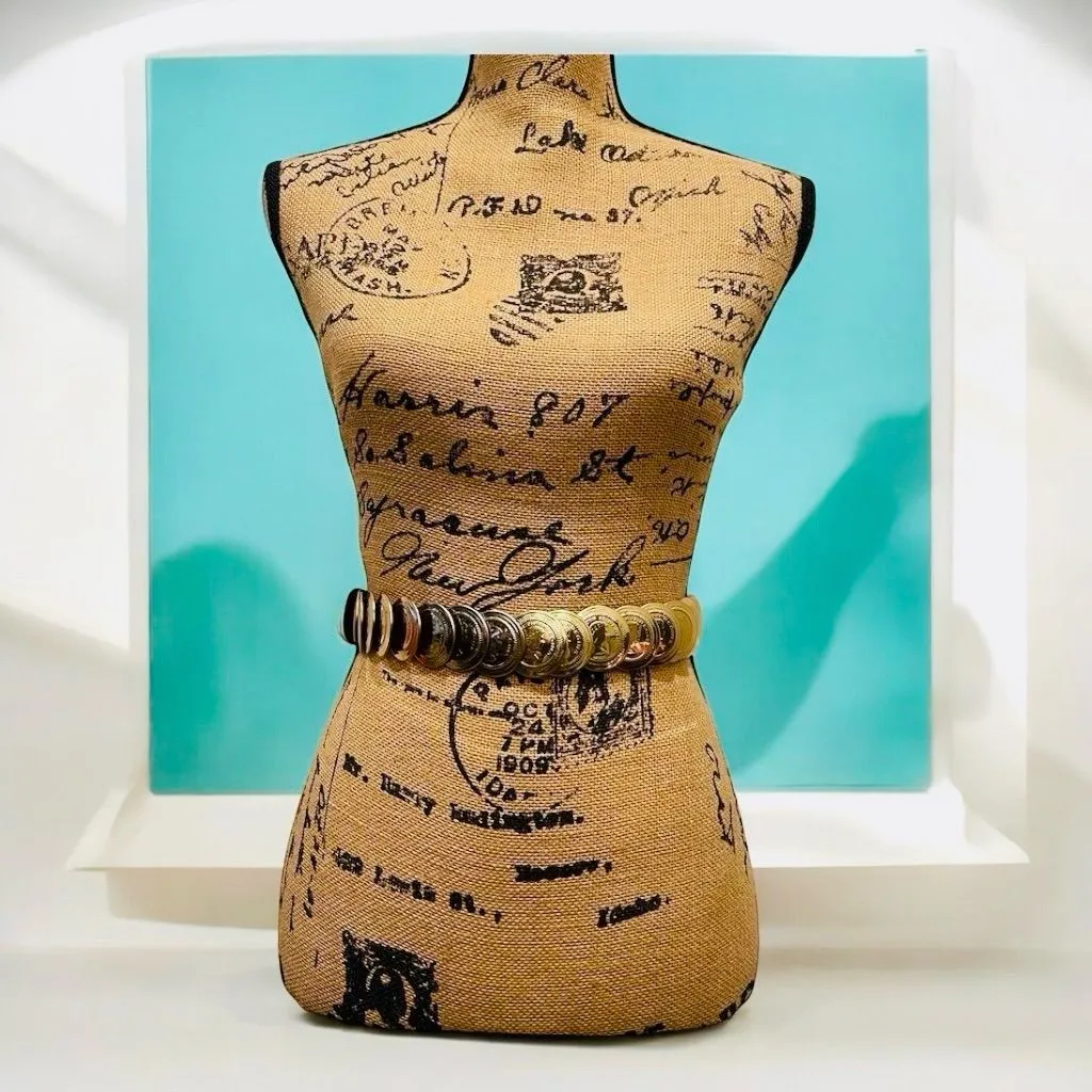 Vintage Queen Elizabeth II Regina Gold Tone Coin Belt - Image 5