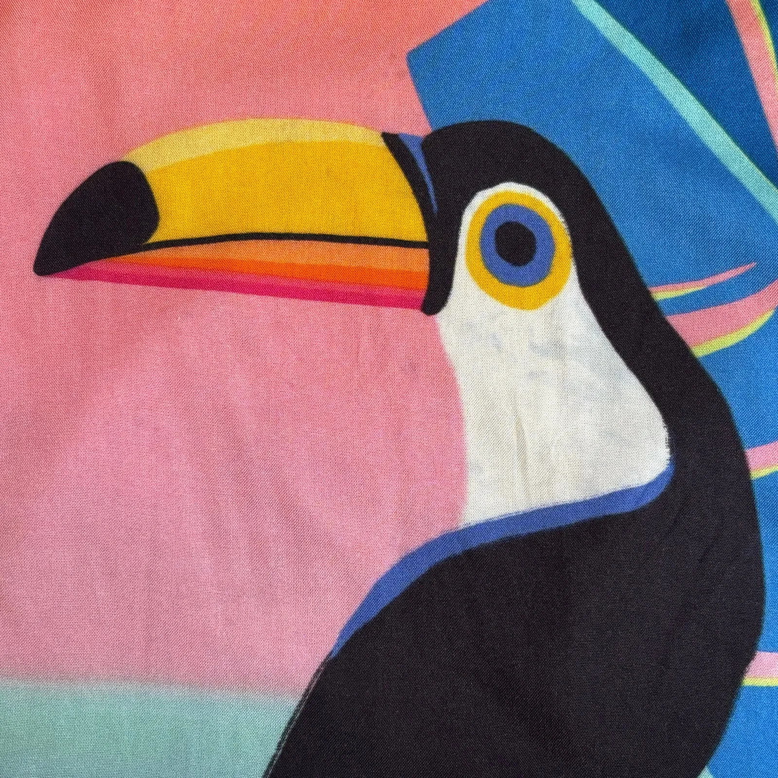 Farm Rio Vacation Toucan Sarong Skirt Tassel Hem Ombre Sunset Wrap Fringe Size P - Image 8