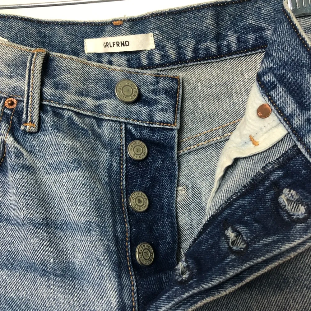 GRLFRND Karolina Skinny Jeans with Silver Sequin Pocket. Button fly - Image 5