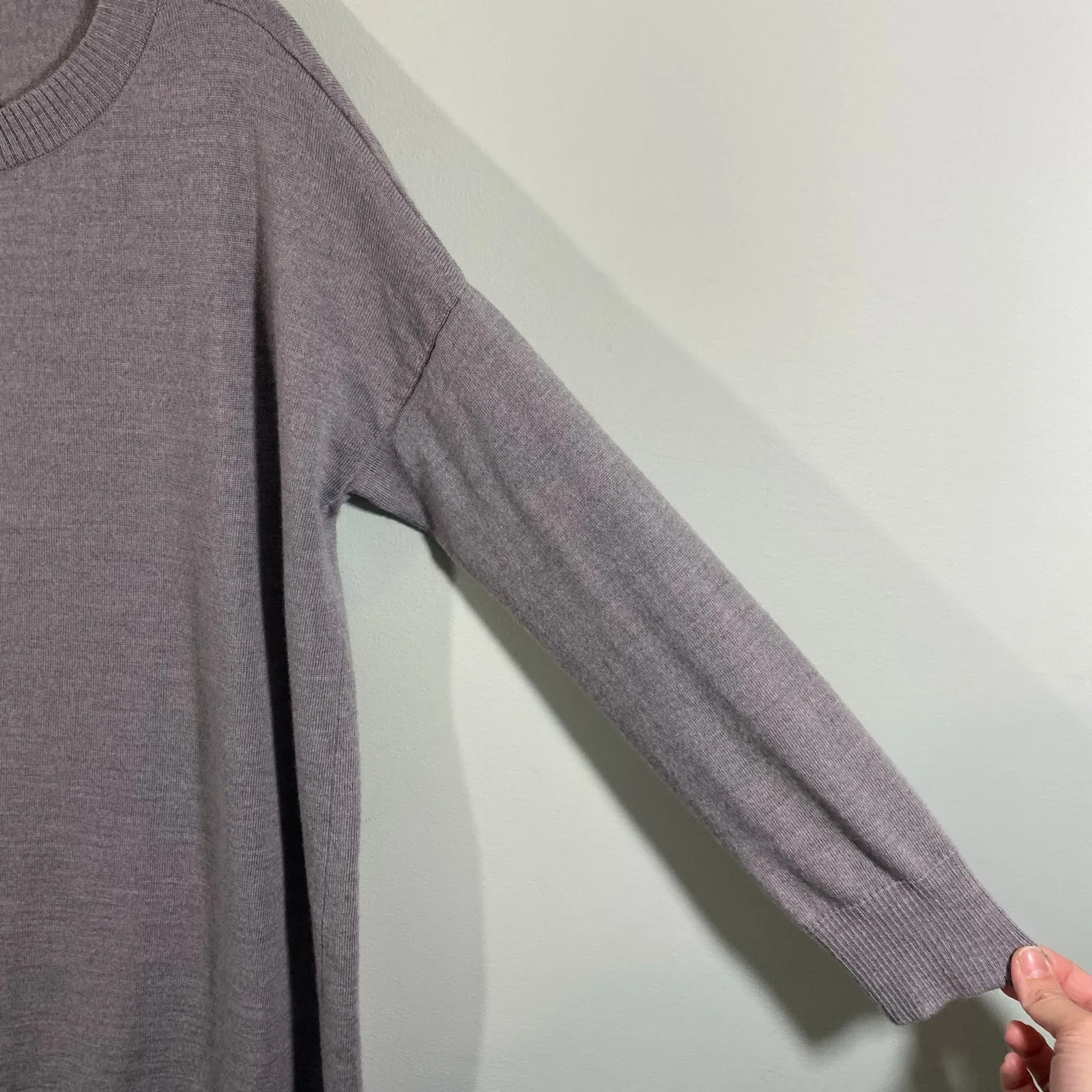 Eileen Fisher Women Grey 100% Merino Wool Quarter Sleeve Tunic Sweater Size S/P - Image 7