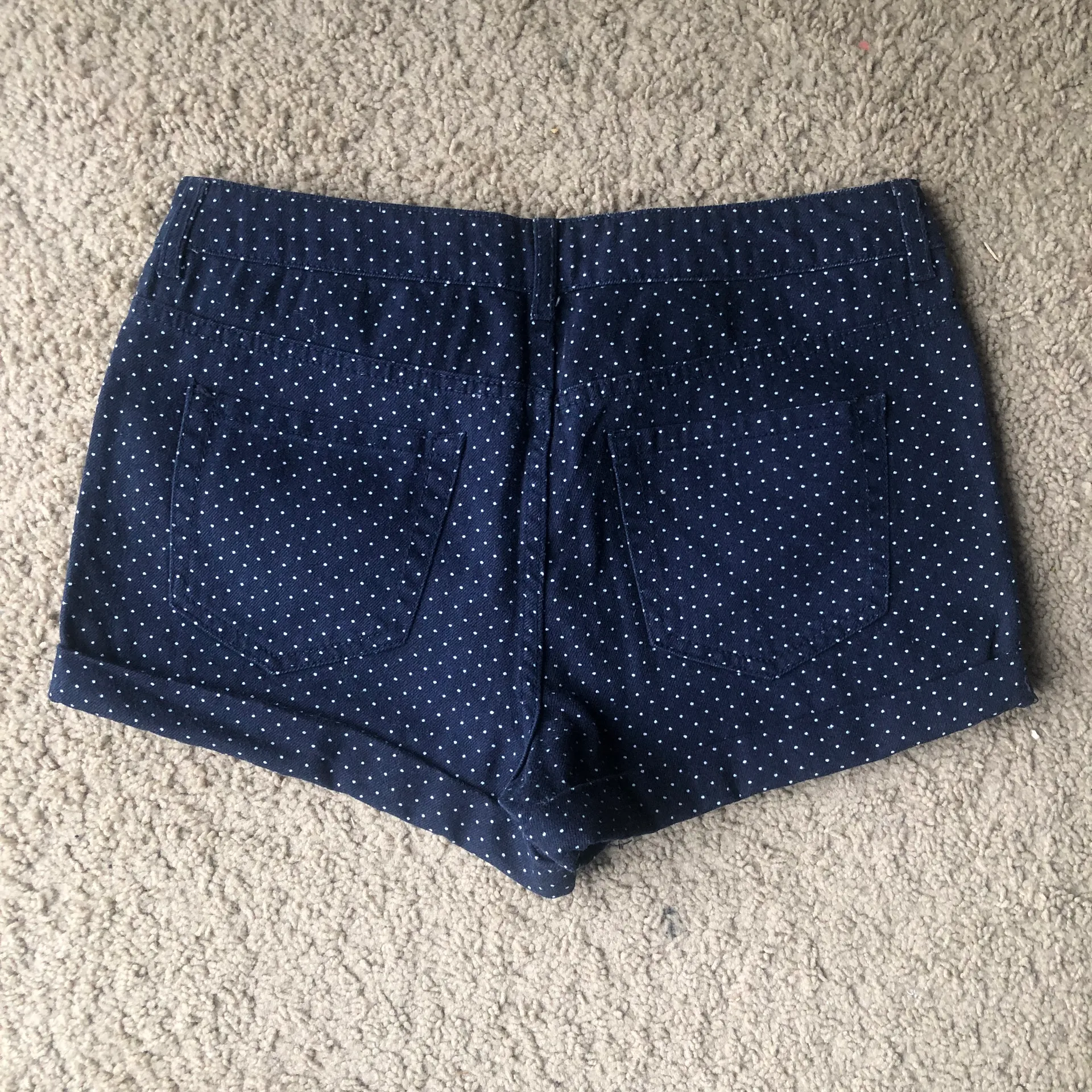 premium denim polka dot shorts - Image 3