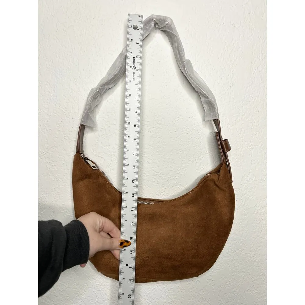 Commense Vegan Suede Soft-Buckle Crescent Bag - Image 4