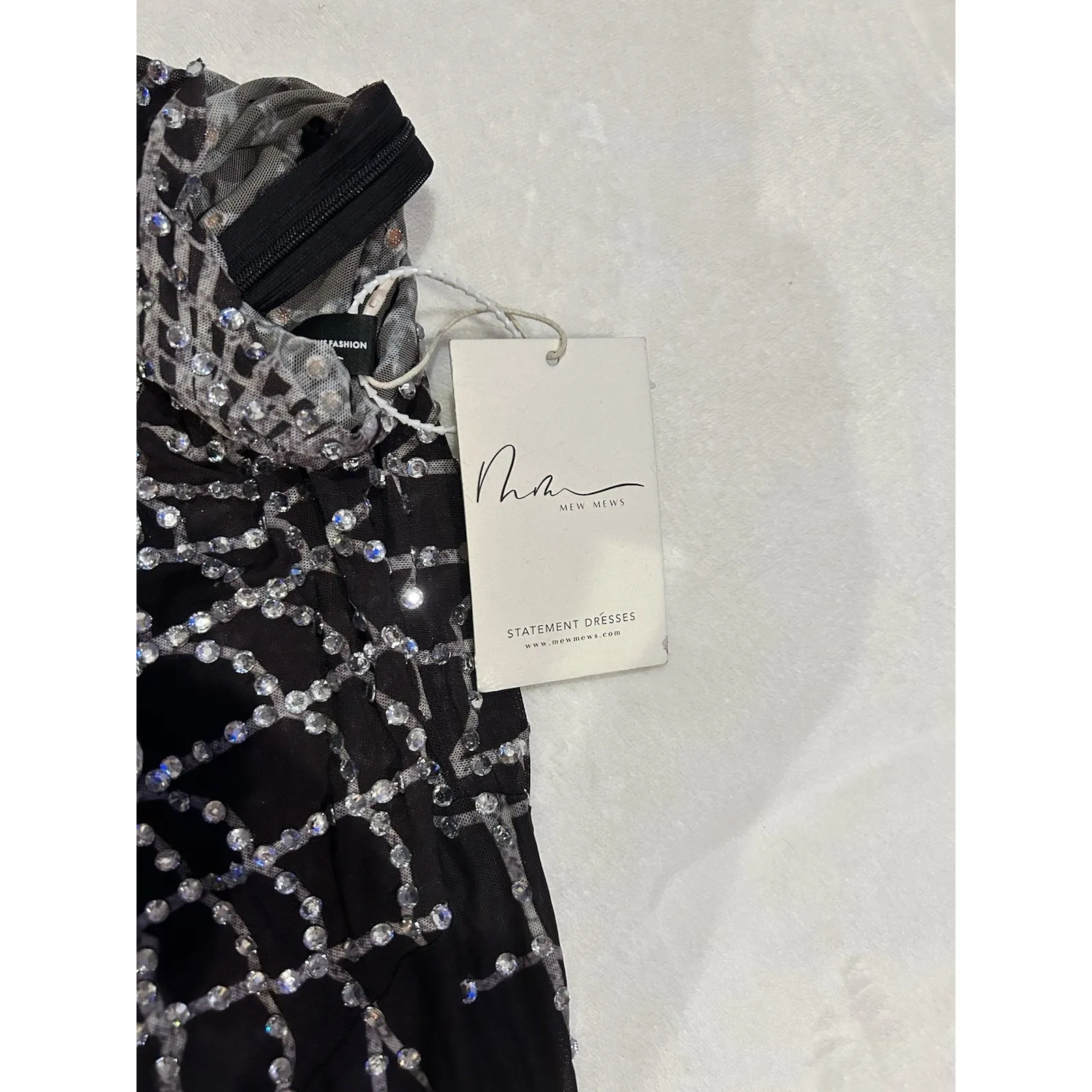 Mew Mews Octavia Long Sleeve Embellished Cobweb Jumpsuit Size S NEW Black - Image 7