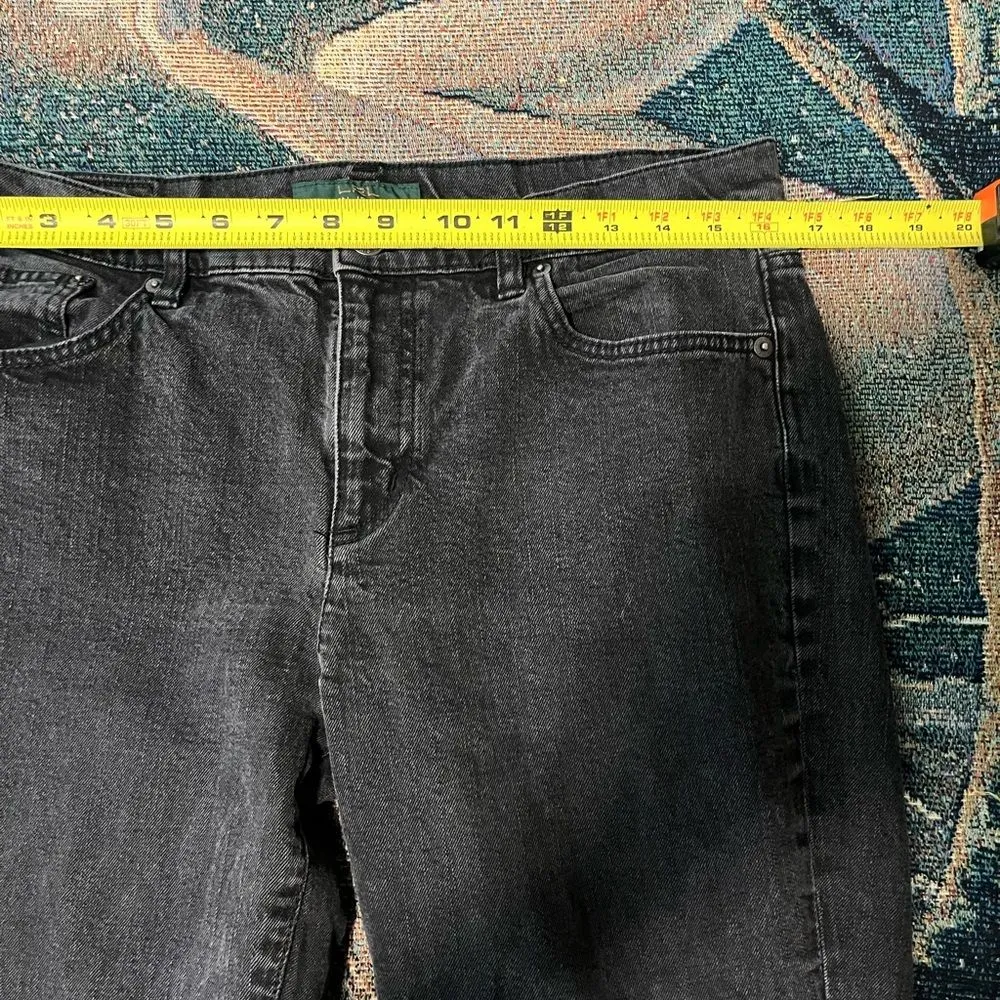 Lauren Ralph Lauren Black Classic Bootcut Jeans Sz 14 Stretch Denim Mid - Image 12