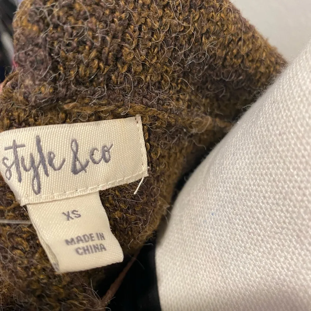 Style & Co Brown Wool Look Hooded Cheetah Print Cardigan - Image 2