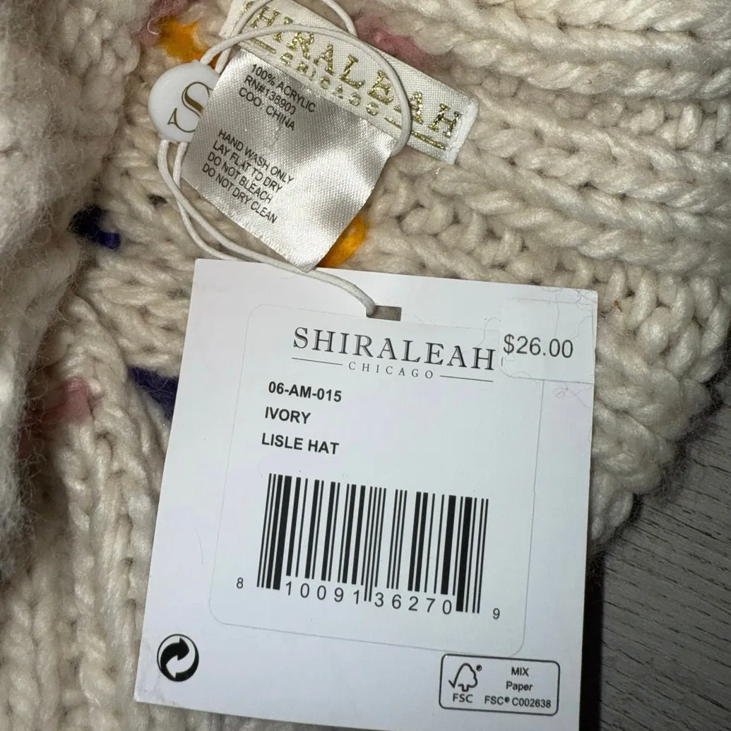 NWT acrylic Lisle Hat Ivory knit shiraleah Chicago four sisters boutique gift - Image 4
