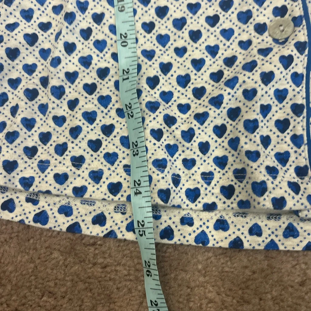 Roller Rabbit Blue Quilted Hearts Earth Day Polo Pajama Set Cotton Large Rare - Image 12