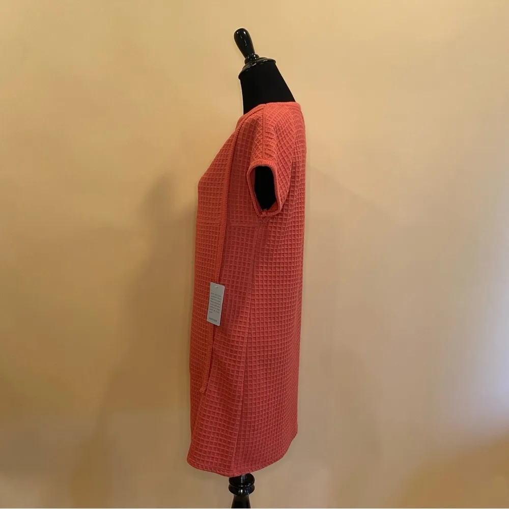 🛍️ Max Studio Baked Apple Red Solid Textured Pocket Short Sleeve Dress Size XS - Image 4