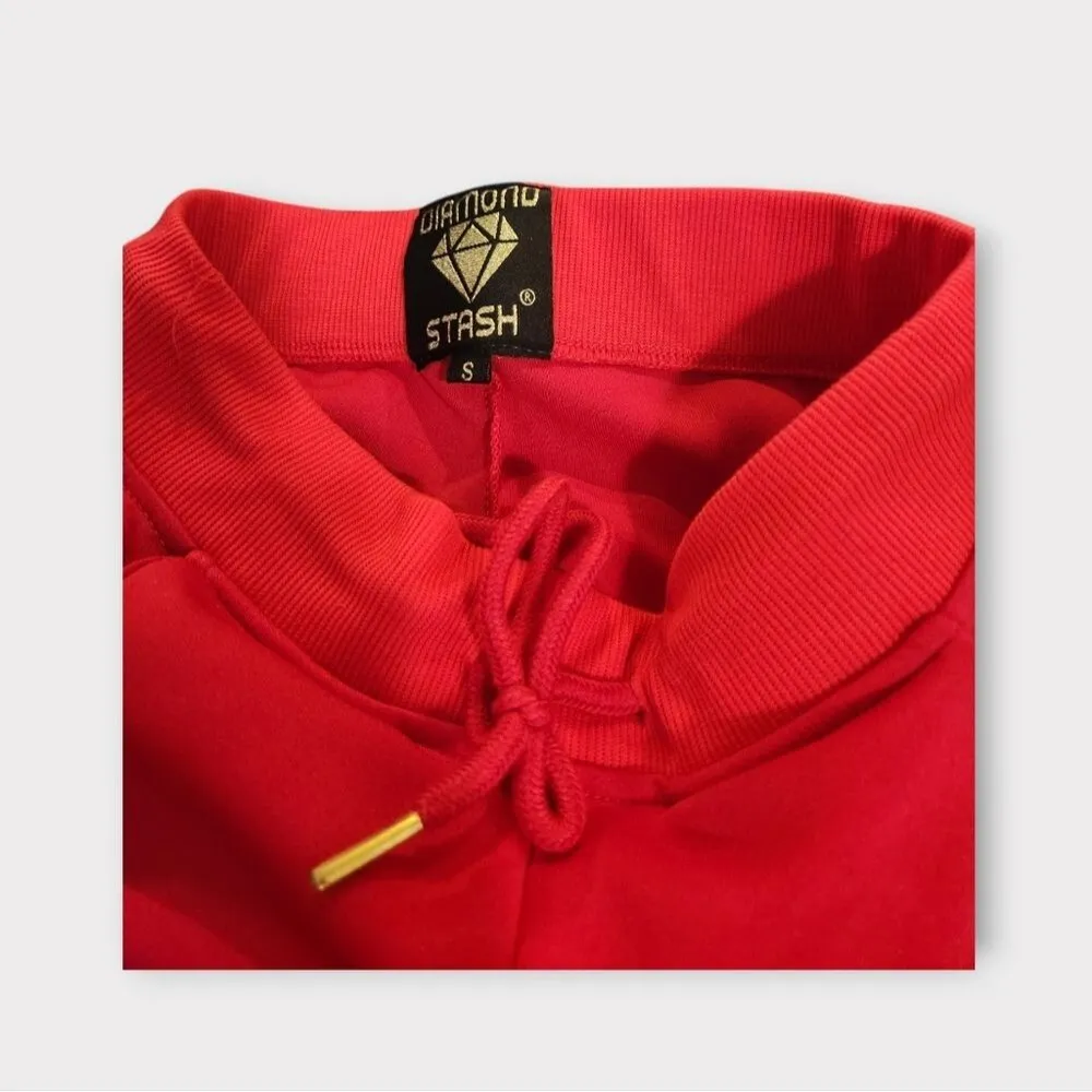 Diamond Stash Hoodie and Jogger Set S Red - Image 5