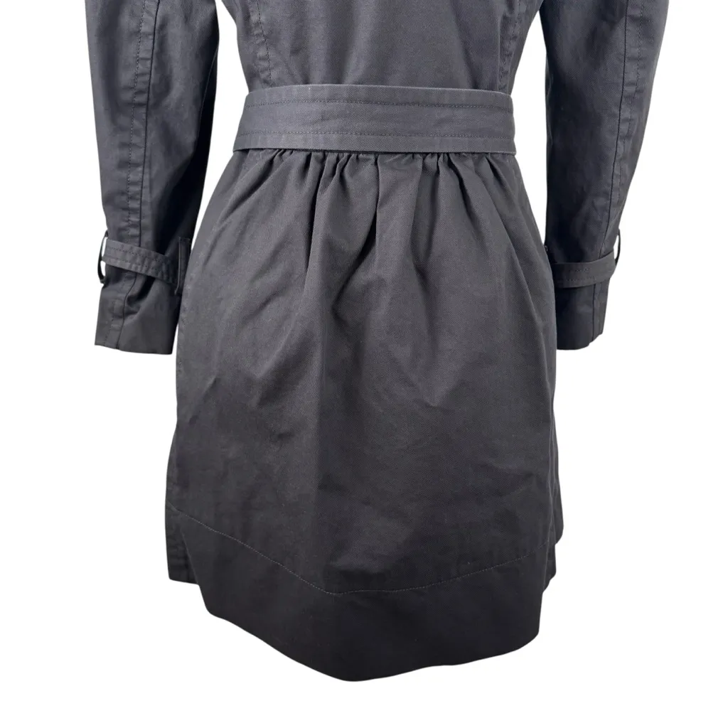 Marc by Marc Jacobs Double Breasted Black Trench Coat Belted Office Work Size M - Image 10