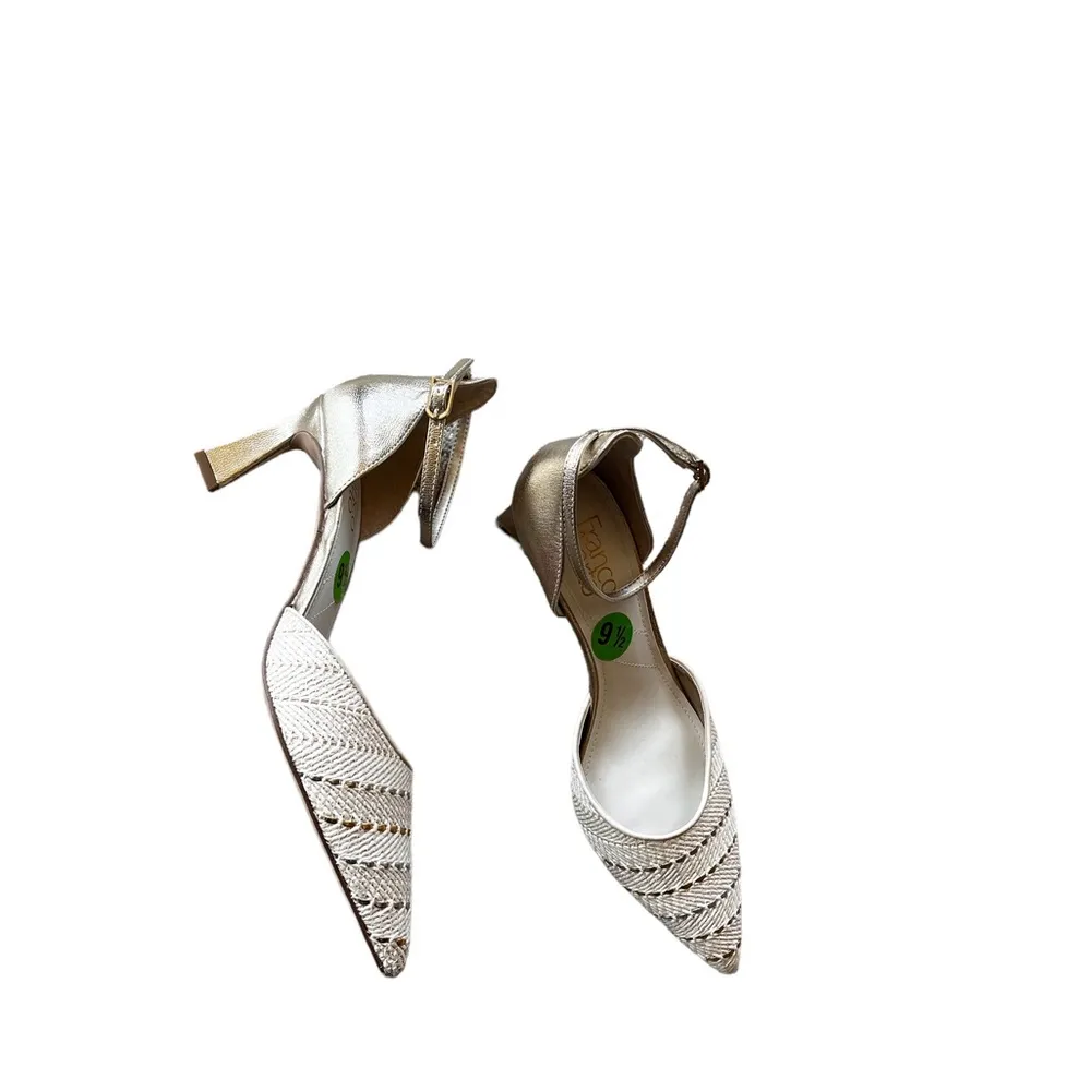 NEW Franco Sarto Taros Metallic Ankle Strap Pump - Image 8