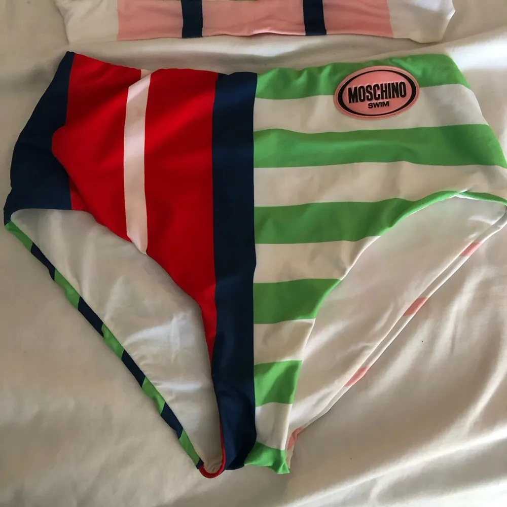 Moschino swim striped bikini multicolor triangle bikini top - Image 2