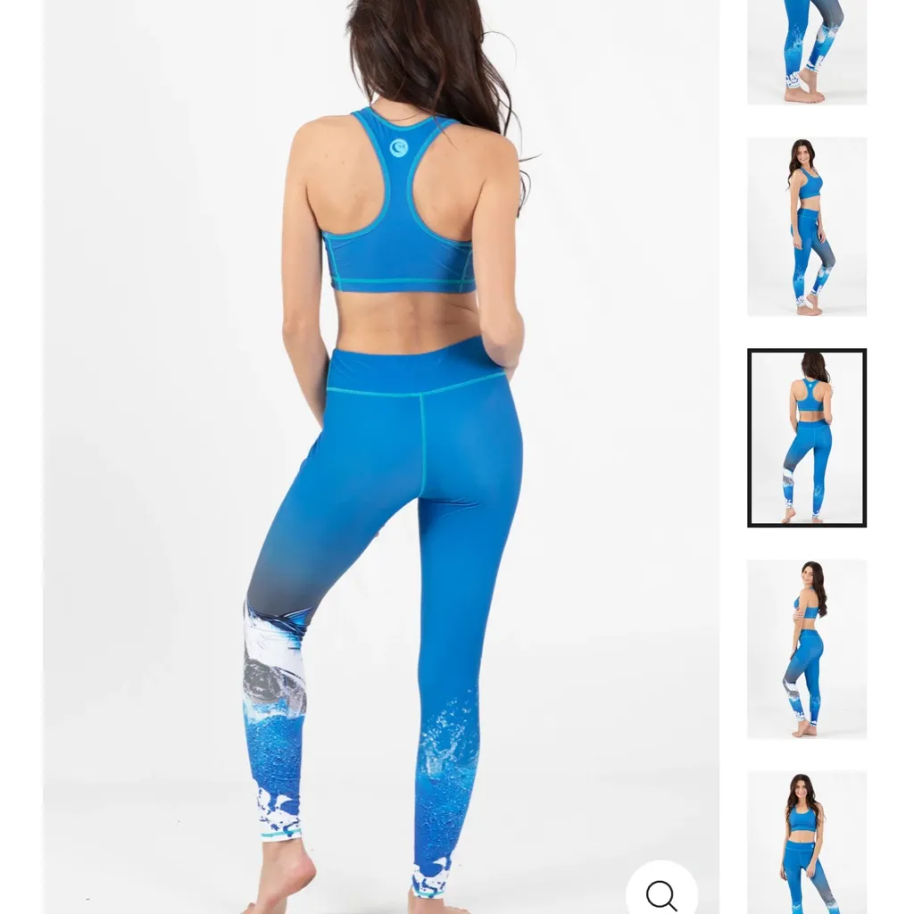 Wave life women XS UV50+ LEGGING and reversible SPORT BRA set blue marlin - Image 6