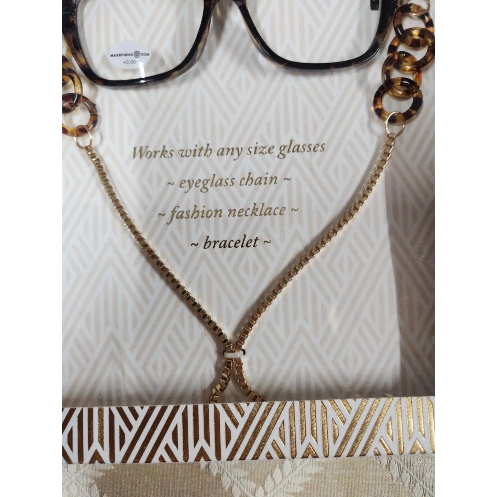 MAXSTUDIO PREMIUM READING GLASSES READER & MULTI USE CHAIN +2.50 - Image 3