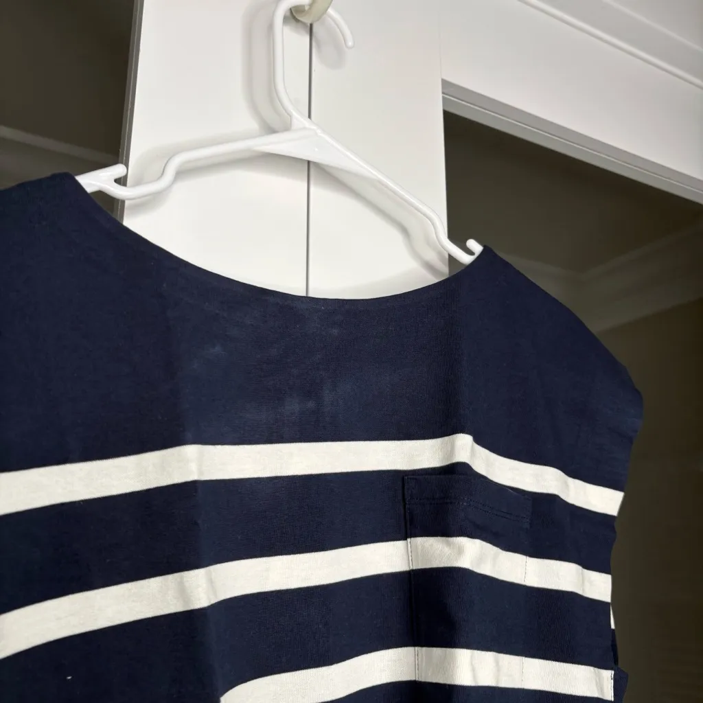 NWT J. Crew New Mariner Jersey Boatneck Muscle T-shirt Stripe Navy - Image 5