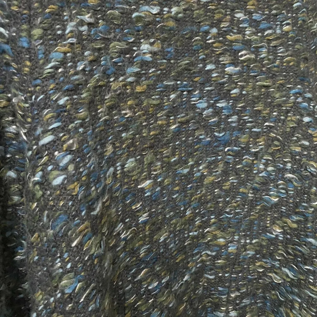 Moth Anthropologie Keavy Jacquard Open Cardigan Sweater Chunky Knit Green Small Blue - Image 4