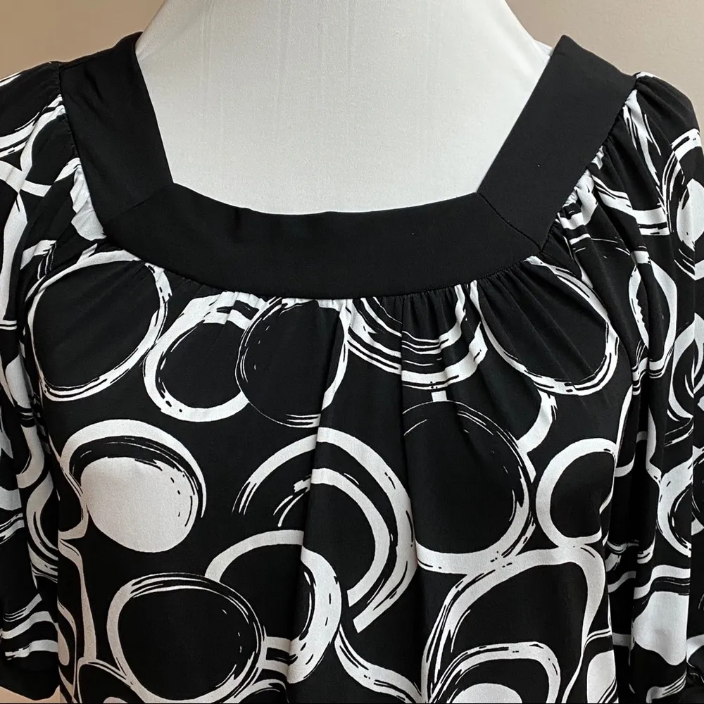 Cha Cha  Vente Black/White Print Blouse - Image 6