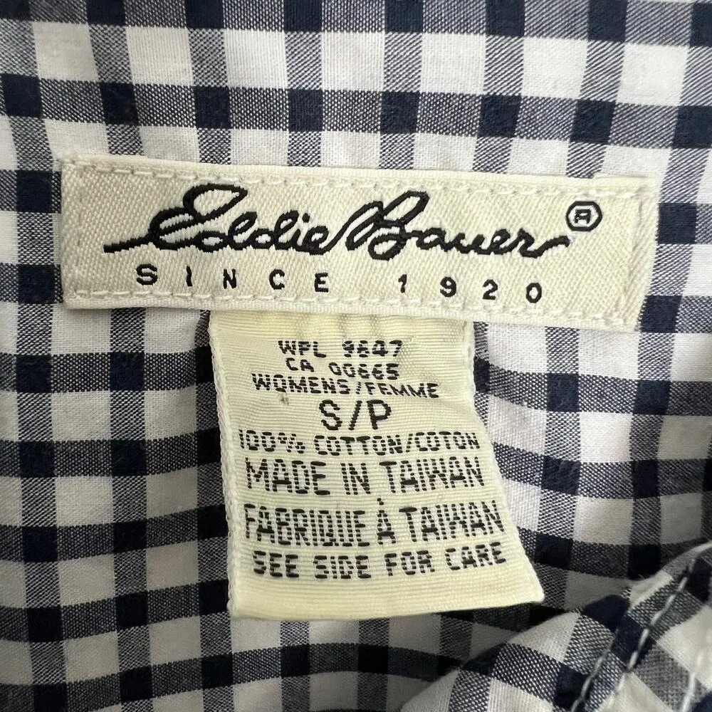 Eddie Bauer Gingham Women's Button Down Shirt Size Small - Image 2