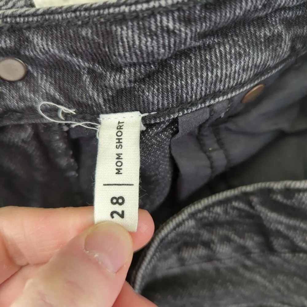 PacSun Mom Short Jean Denim Shorts High-rise Women's 28 Black Wash Rigid Cotton - Image 4