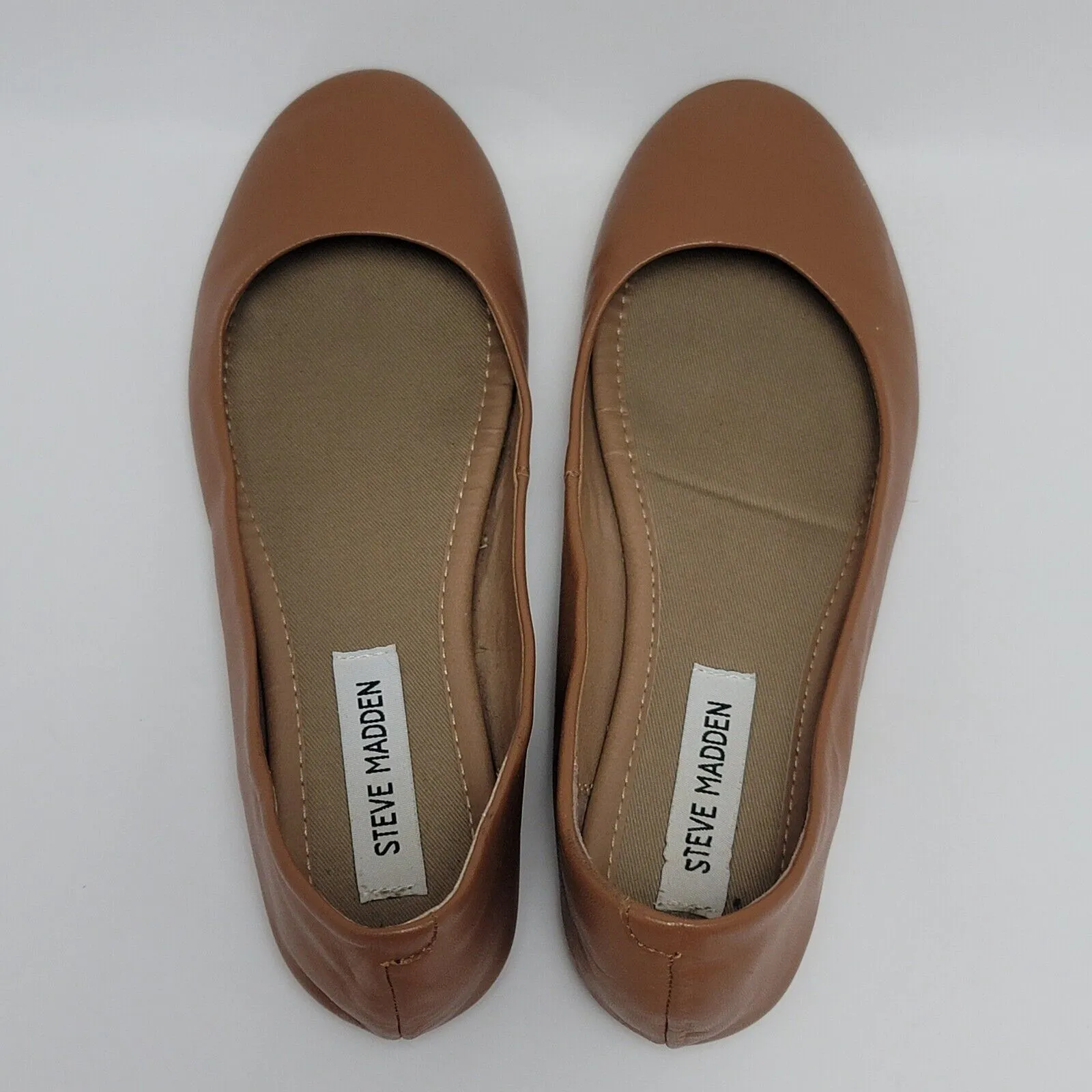 Steven Madden P-Heaven Womens Brown Solid Leather Slip On Ballet Flats Size 8.5 - Image 4